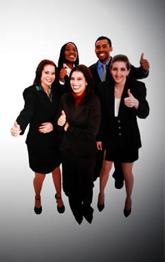 image of a happy office workforce giving the ‘thumbs up!’